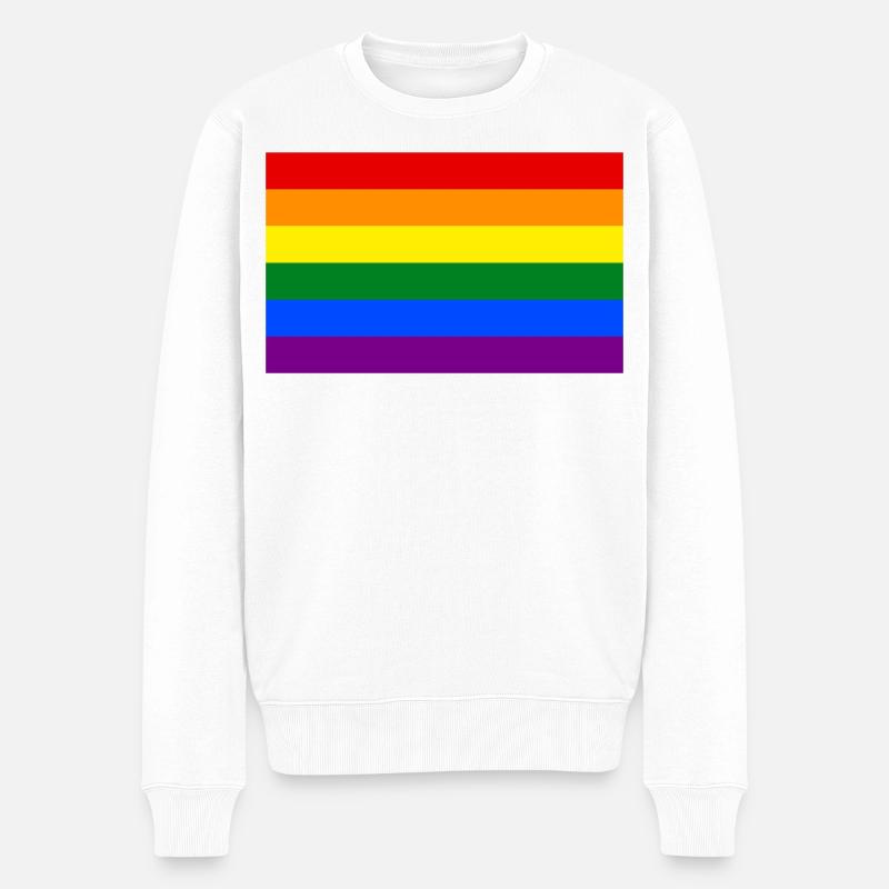 Pride Fahne, LGBTQ - Männer Premium Bio Pullover - Weiß