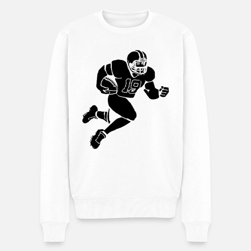 Footballspieler - Männer Premium Bio Pullover - Weiß