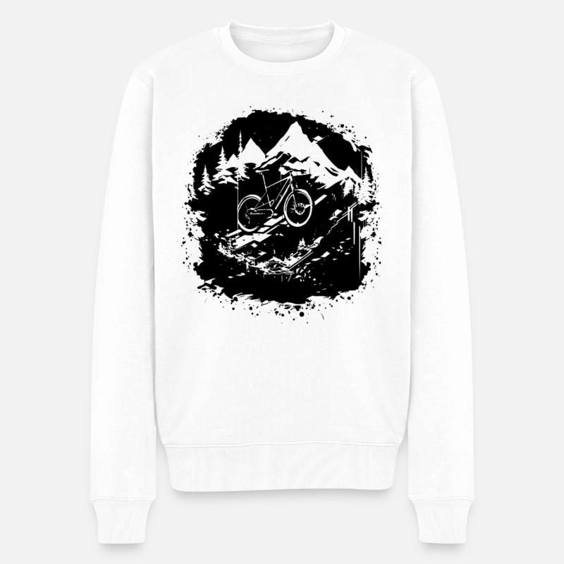 Illustration de VTT - Pull Premium bio Homme - blanc