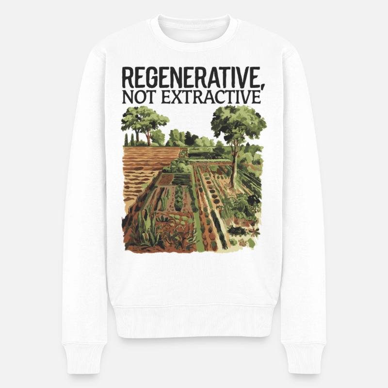 Régénératrice, pas extractive - Agriculture durable - Pull Premium bio Homme - blanc