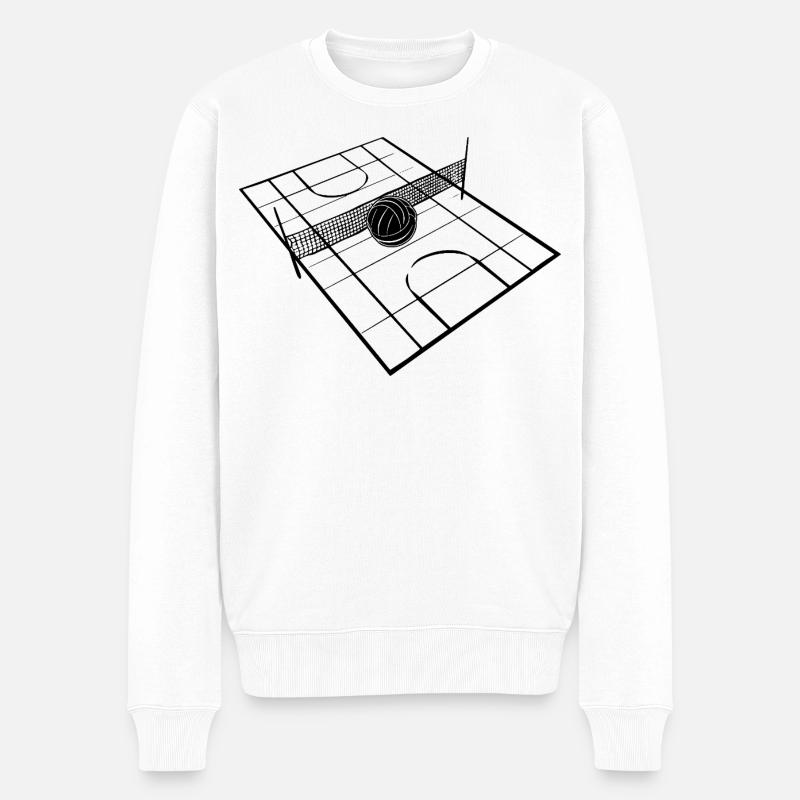 Volleyballfeld - Männer Premium Bio Pullover - Weiß