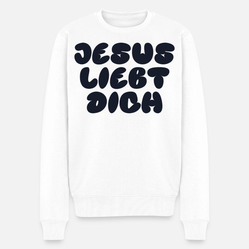 JÉSUS T’AIME - Pull Premium bio Homme - blanc