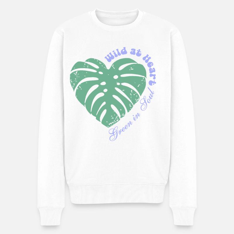 Sauvage dans l’âme – Vert dans l’âme - Pull Premium bio Homme - blanc