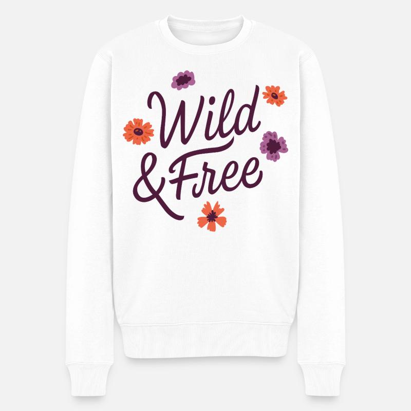 Wild & Frei - Männer Premium Bio Pullover - Weiß