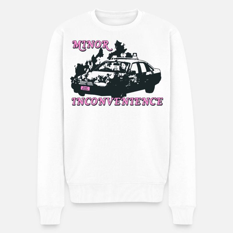 Minor Inconvenience Statement Design - Männer Premium Bio Pullover - Weiß