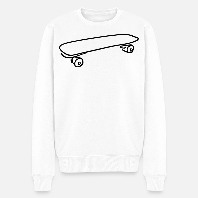 Dessin de planche à roulettes - Pull Premium bio Homme - blanc