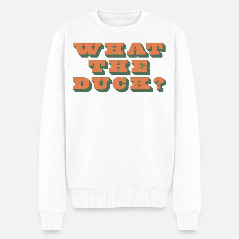What the Duck?! - Männer Premium Bio Pullover - Weiß