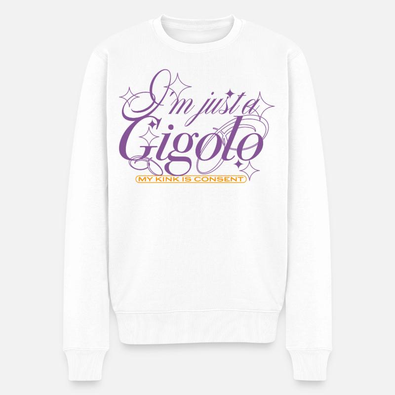 Just a Gigolo – avec consentement - Pull Premium bio Homme - blanc