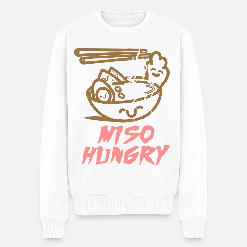 Miso Hungry Food - Männer Premium Bio Pullover - Weiß