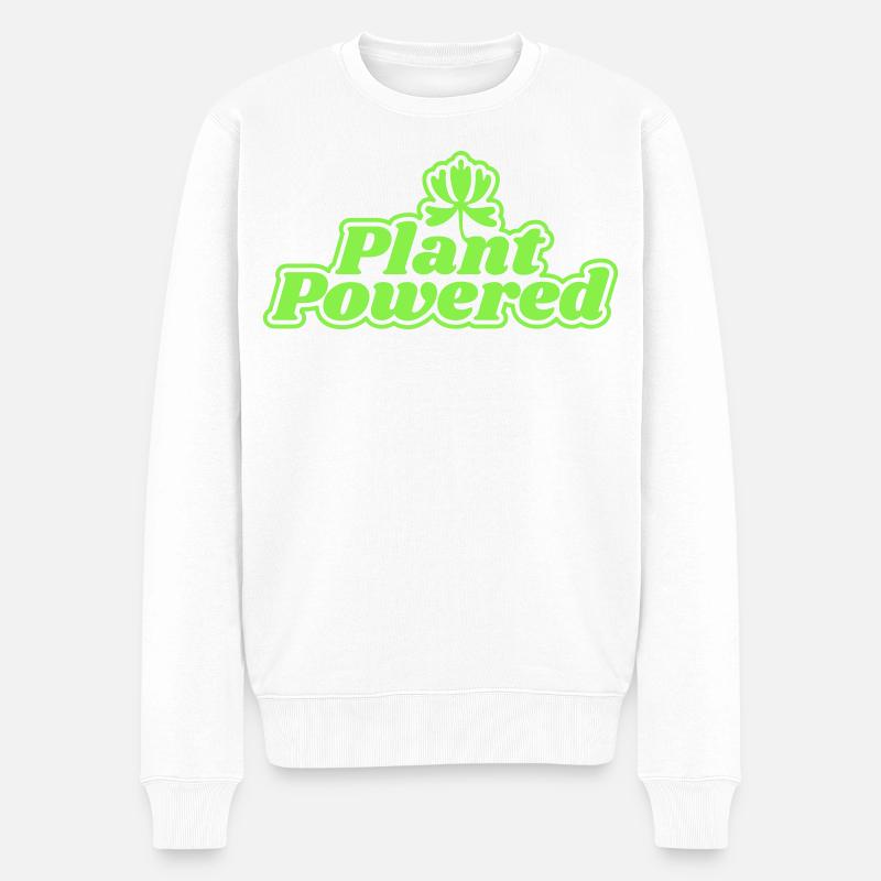 Grüner Antrieb durch Pflanzenkraft - Männer Premium Bio Pullover - Weiß