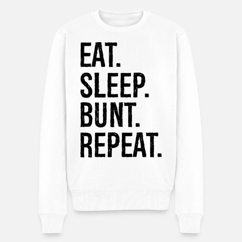 eat sleep bunt repeat - Männer Premium Bio Pullover - Weiß
