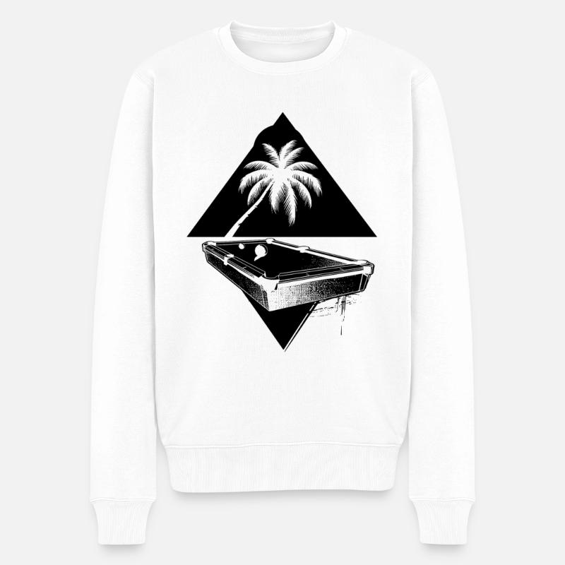Billard Zeichnung - Männer Premium Bio Pullover - Weiß