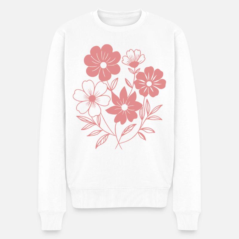 Blumen - Frühling - Sommer - Spruch - Männer Premium Bio Pullover - Weiß