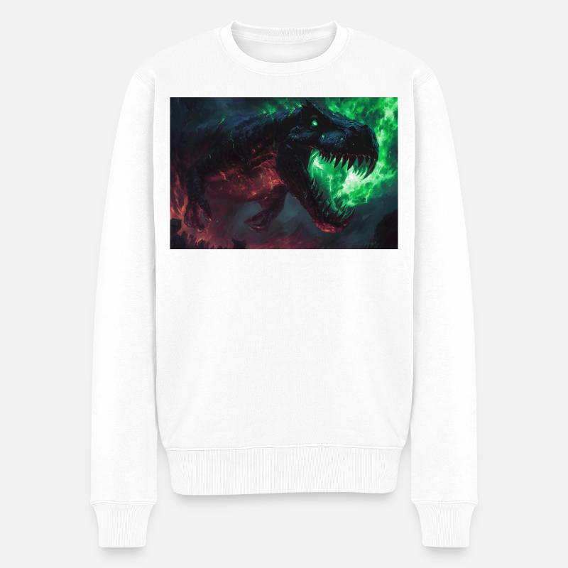 Poster Illustration Monster T-rex - Männer Premium Bio Pullover - Weiß