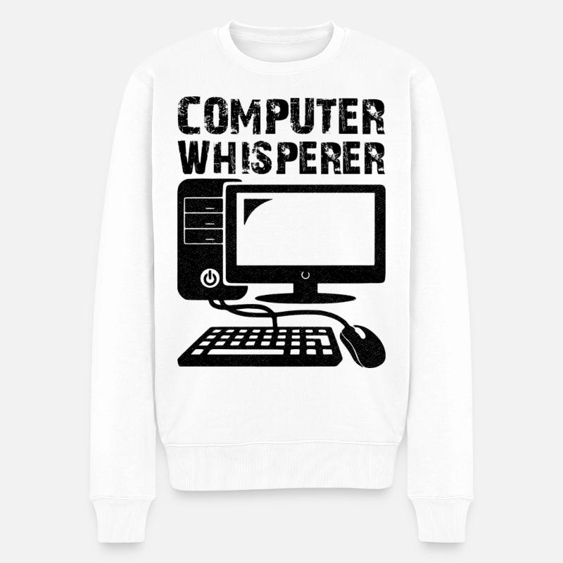 computer whisperer - Männer Premium Bio Pullover - Weiß