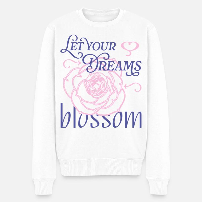 Blossom Your Dreams - Männer Premium Bio Pullover - Weiß