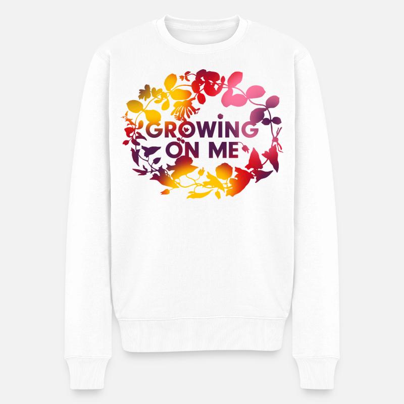 Wachsende Verbindung - Männer Premium Bio Pullover - Weiß