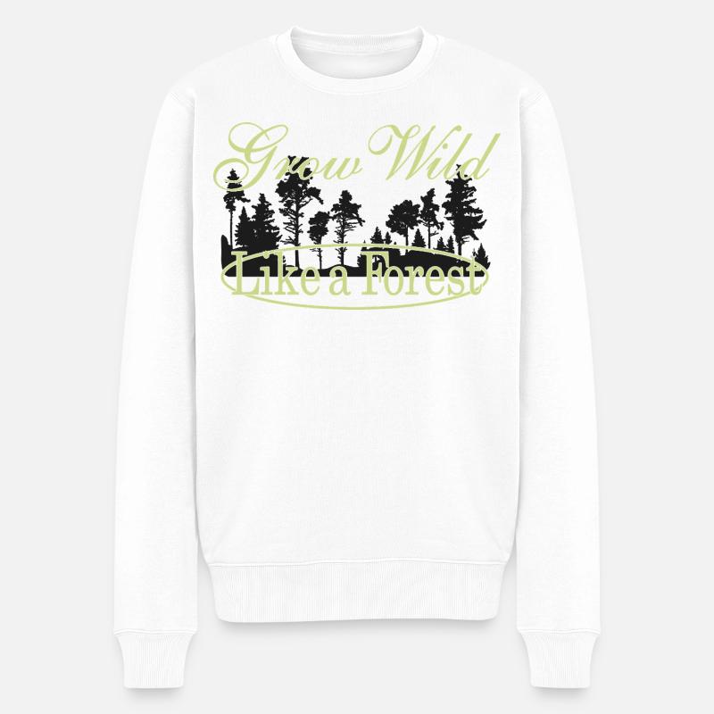 Wachsen wie ein Wald - Naturmotiv - Männer Premium Bio Pullover - Weiß