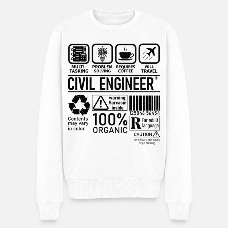 Civil Engineer multi tasking problem solving - Männer Premium Bio Pullover - Weiß