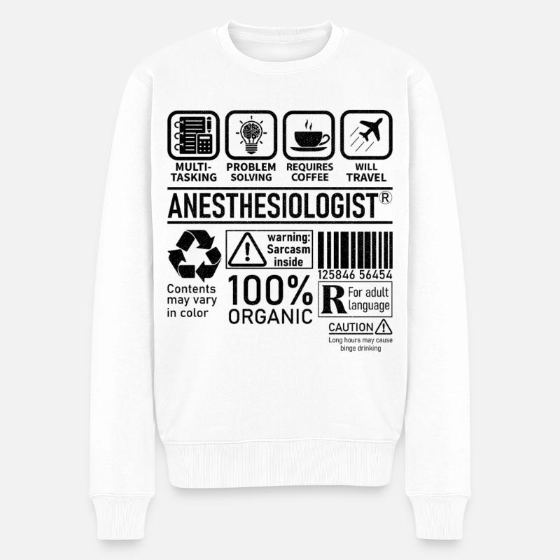 Anesthesiologist multi tasking problem solving - Männer Premium Bio Pullover - Weiß