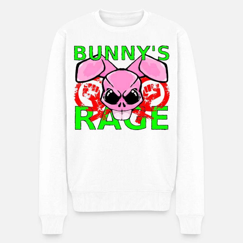 Raging Bunny - Männer Premium Bio Pullover - Weiß