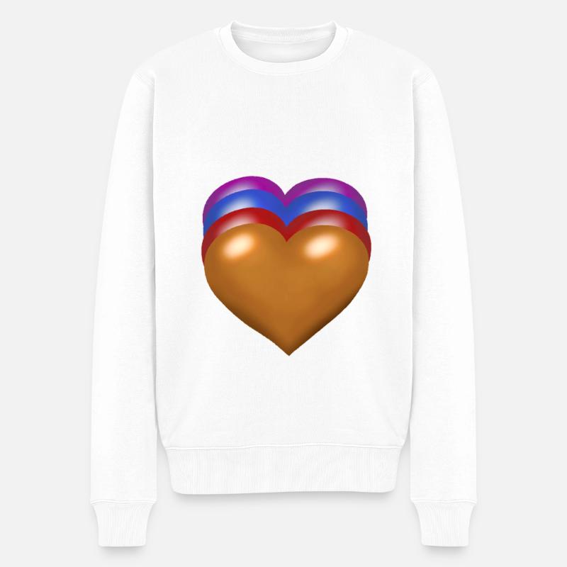 Herz Herzen herzlich - Männer Premium Bio Pullover - Weiß