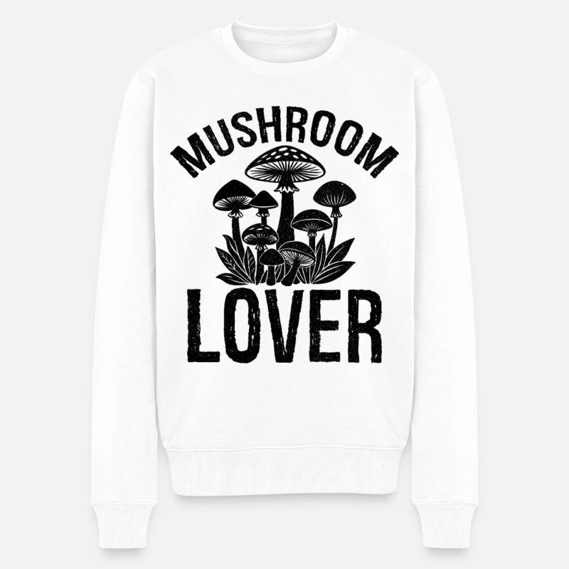 Mushroom Lover - Männer Premium Bio Pullover - Weiß