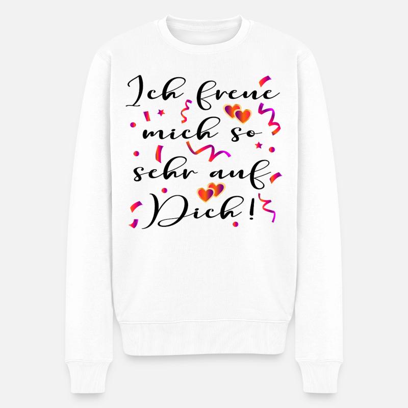 VORFREUDE BEZIEHUNG PARTNERSCHAFT - Männer Premium Bio Pullover - Weiß