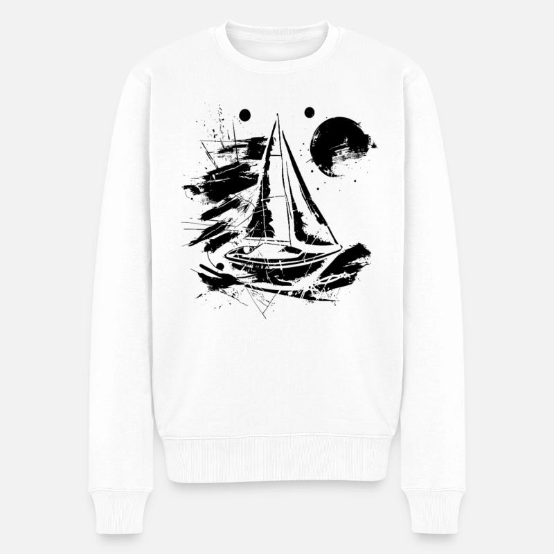 Segeln - Männer Premium Bio Pullover - Weiß