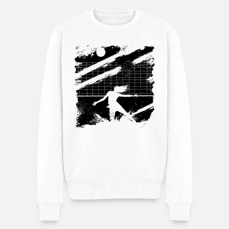 Volleyball Liebhaber - Männer Premium Bio Pullover - Weiß