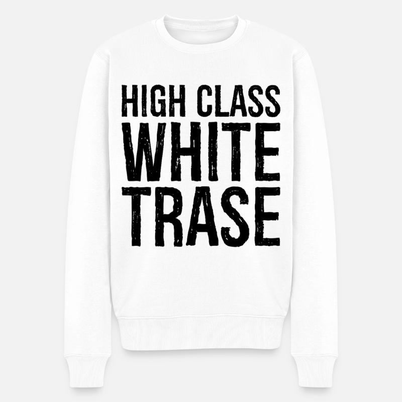 High class white trase - Männer Premium Bio Pullover - Weiß