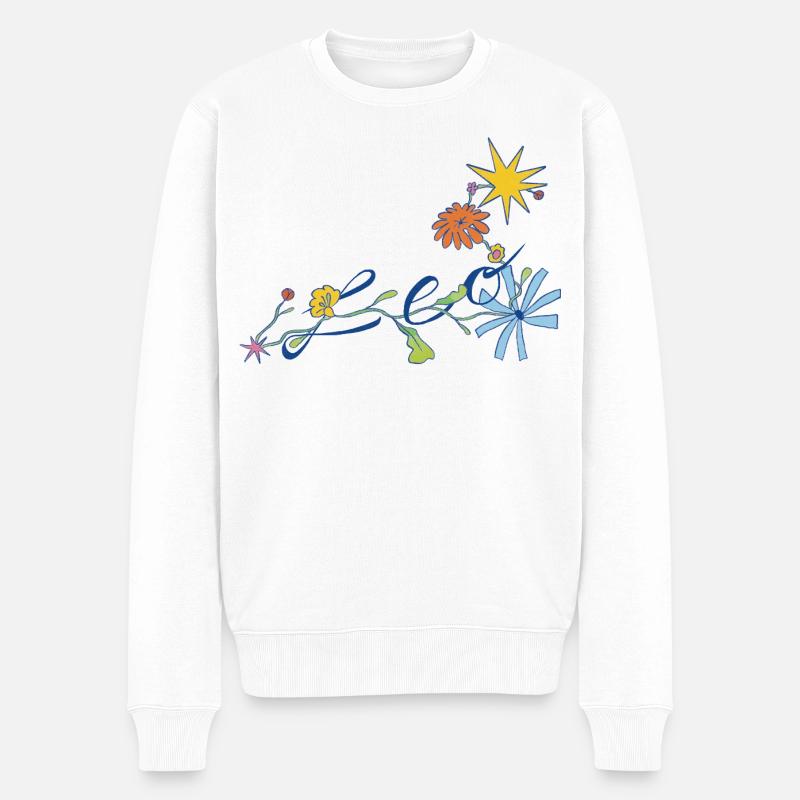 Lion – Illustration créative du zodiaque - Pull Premium bio Homme - blanc