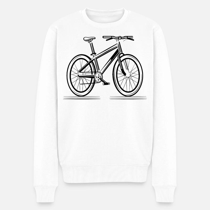 Fahrrad Skizze - Männer Premium Bio Pullover - Weiß