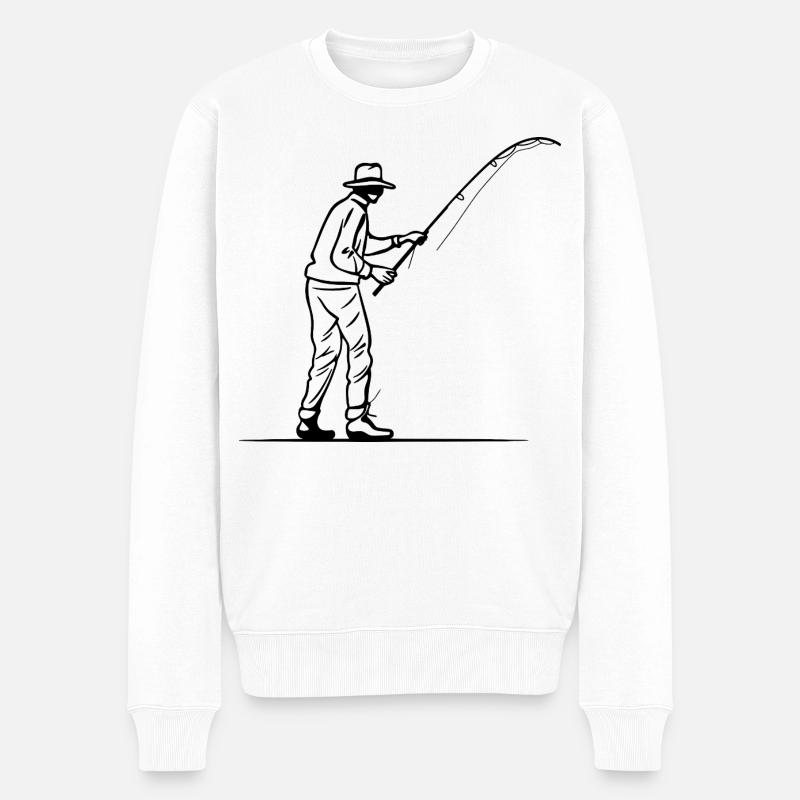 Angler - Männer Premium Bio Pullover - Weiß