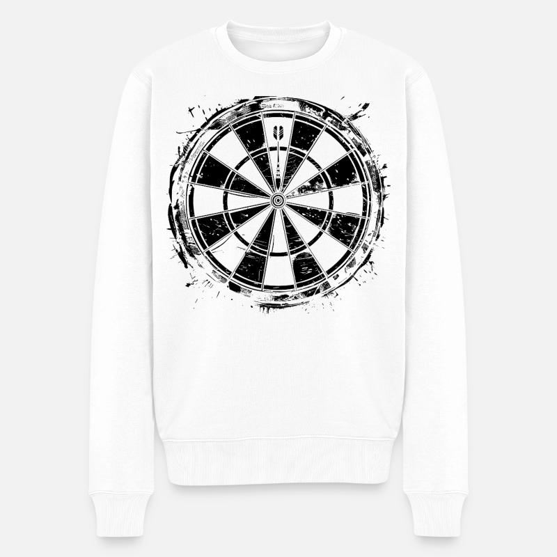 Dartscheibe - Männer Premium Bio Pullover - Weiß