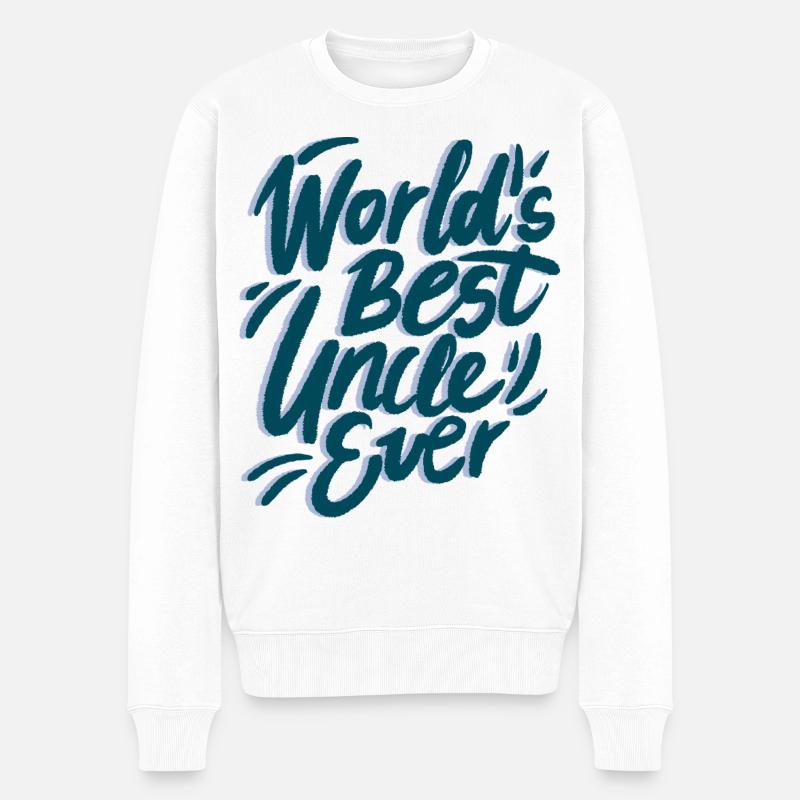 World’s Best Uncle Lettering - Männer Premium Bio Pullover - Weiß