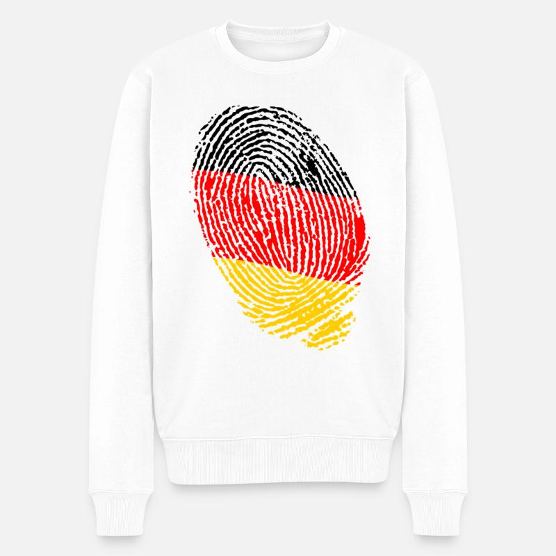 Empreintes digitales du drapeau allemand - Pull Premium bio Homme - blanc