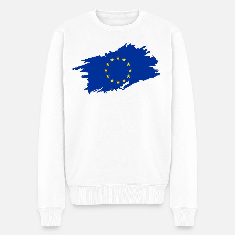 Flagge der Europäischen Union - Männer Premium Bio Pullover - Weiß