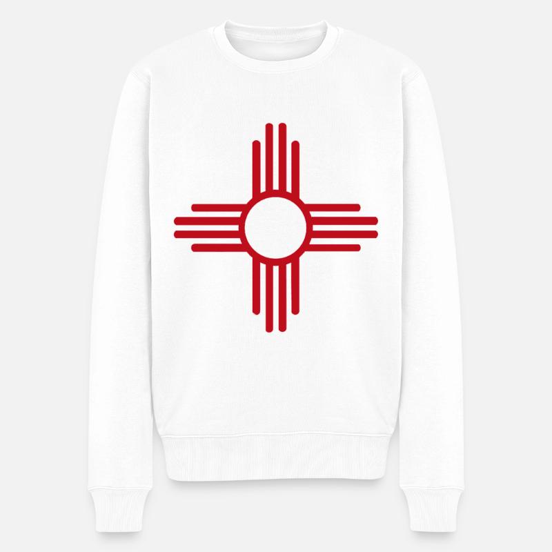 Zia-Symbol - Männer Premium Bio Pullover - Weiß
