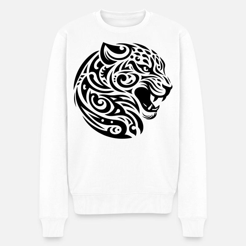 Léopard tribal - Pull Premium bio Homme - blanc