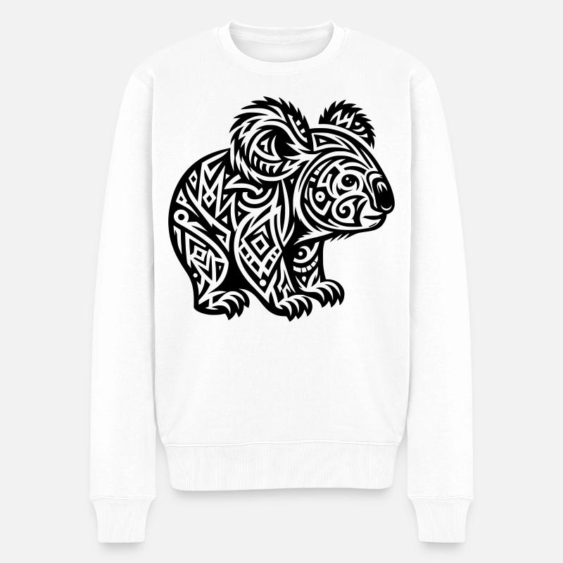 Koala tribal - Pull Premium bio Homme - blanc