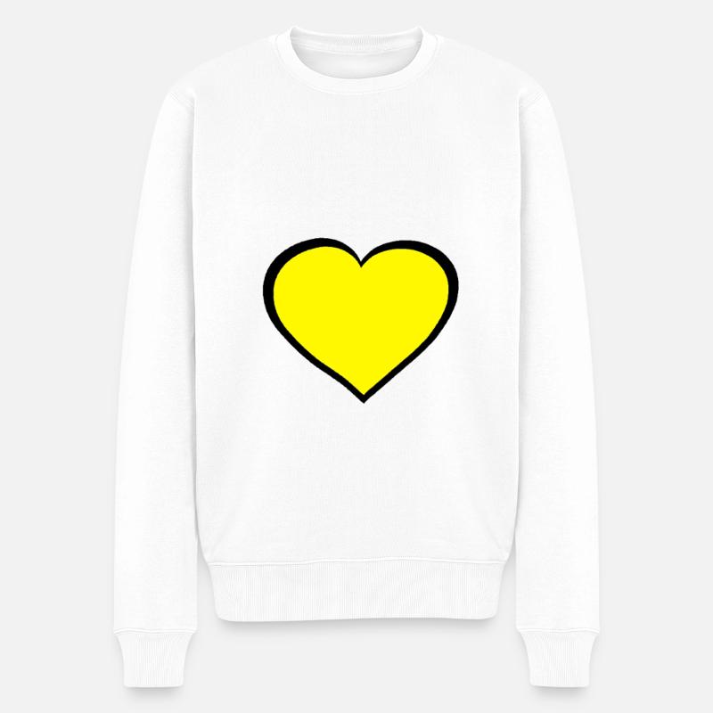 Herz Herzen Freundschaft - Männer Premium Bio Pullover - Weiß