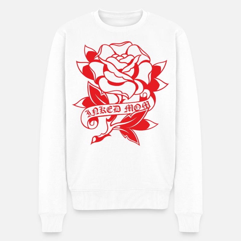 Tatouage de maman encrée Rose - Pull Premium bio Homme - blanc