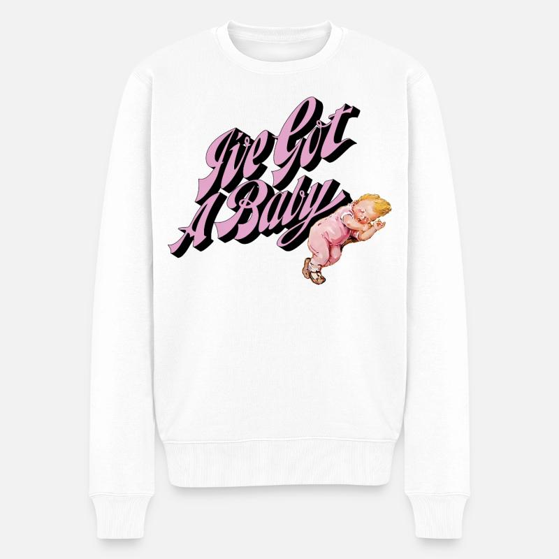 J’ai un bébé style rétro rose - Pull Premium bio Homme - blanc