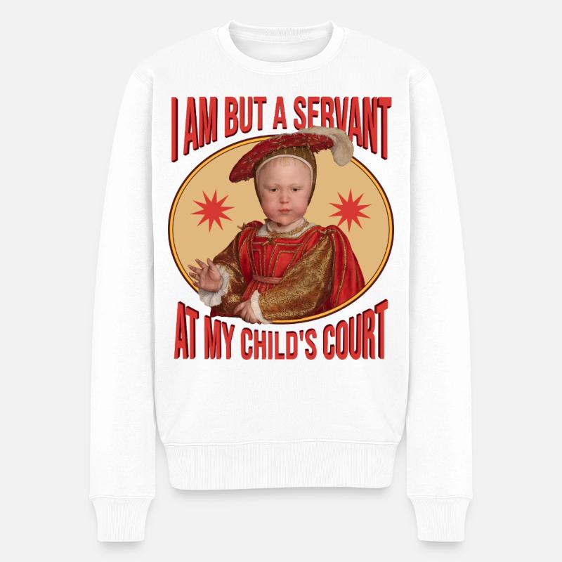 Renaissance Parenting Ironie - Männer Premium Bio Pullover - Weiß