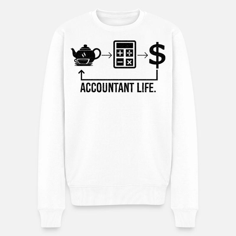 accountant life - Männer Premium Bio Pullover - Weiß