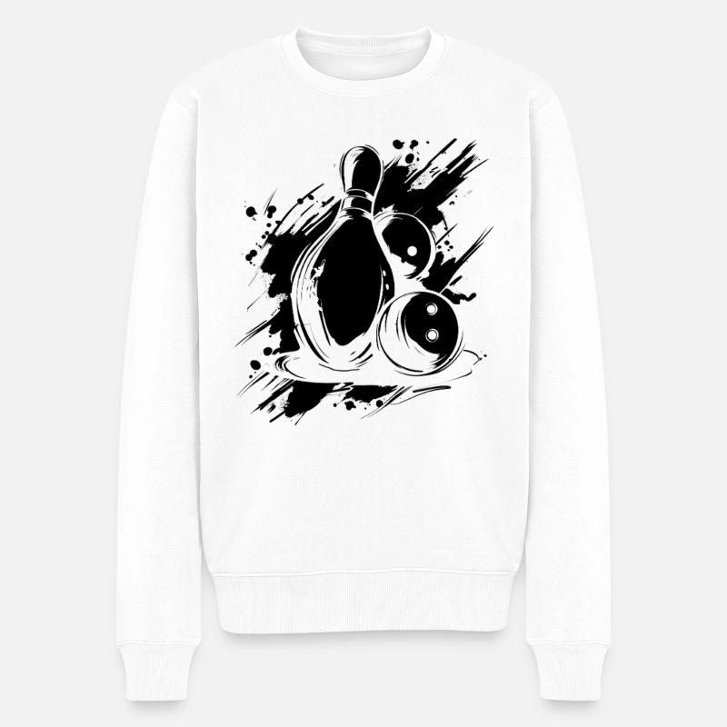 Bowling - Männer Premium Bio Pullover - Weiß