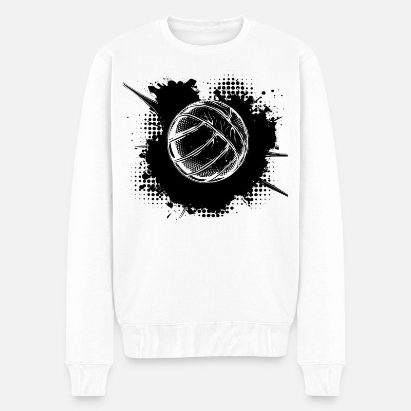 Volleyball Ball - Männer Premium Bio Pullover - Weiß