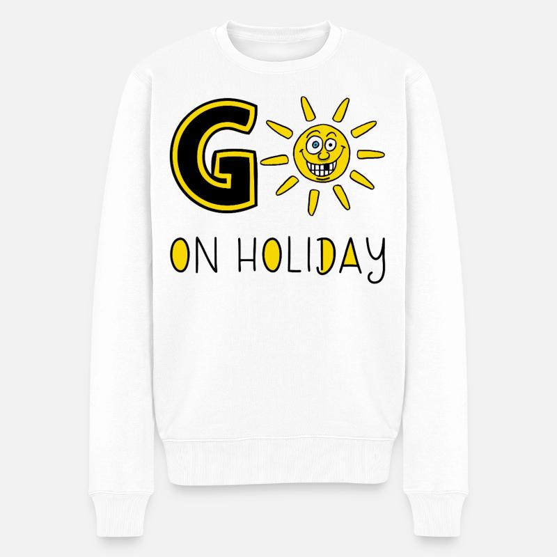 Sonne und Urlaub - Männer Premium Bio Pullover - Weiß