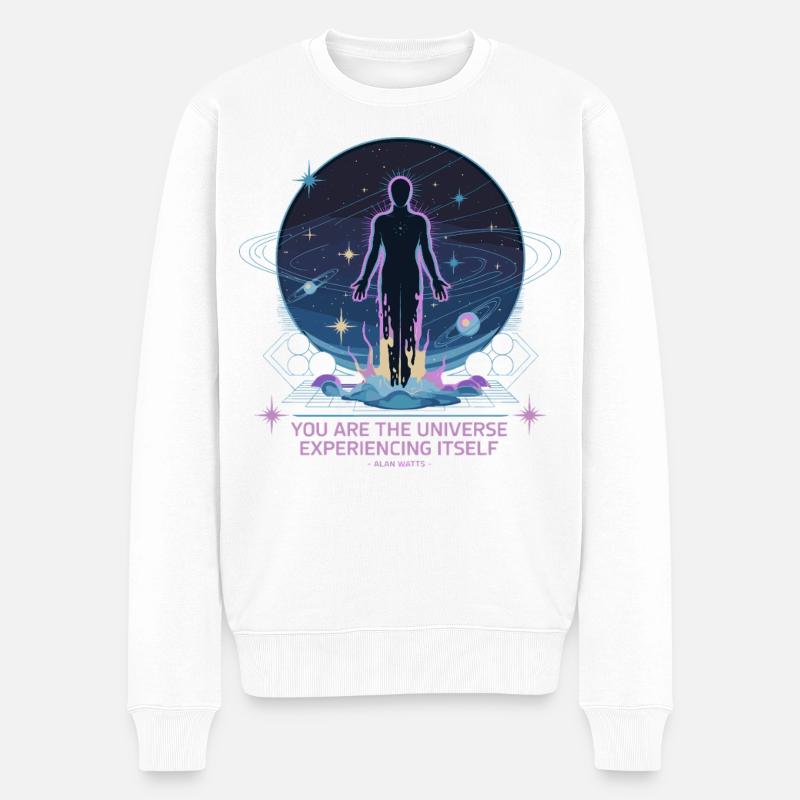 Être céleste | Alan Watts Citation Conception - Pull Premium bio Homme - blanc